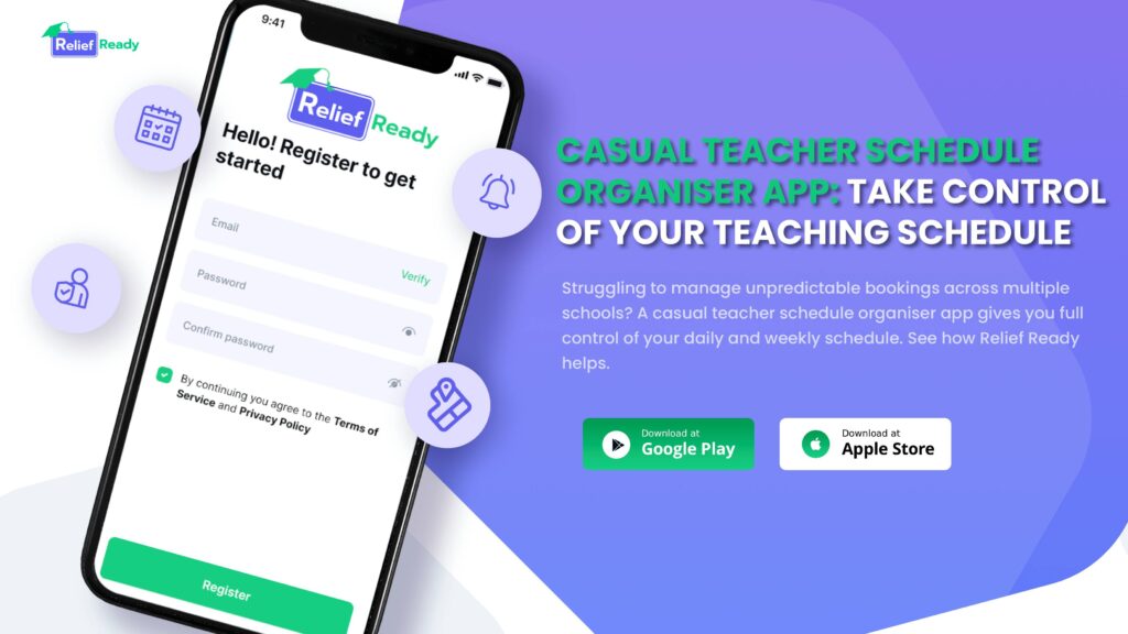 casual teacher schedule organiser app in Australia